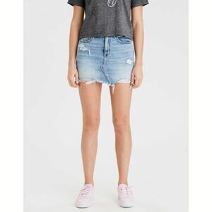 American Eagle Women Blue Denim Comfort Mini Short Skirt Size 4